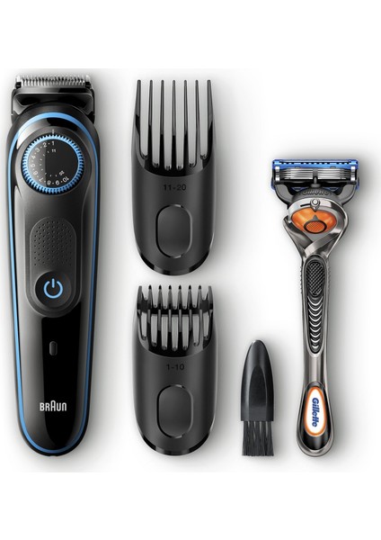 Bt 5040 Kablosuz Saç & Sakal Şekillendirici - Siyah/mavi Kablosuz + Gillette Fusion+Taşıma Çantası (Onerous )