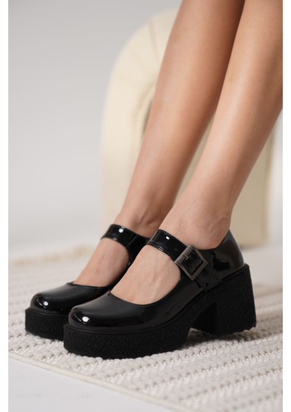 Neleh Kadın Siyah Rugan Günlük Ayakkabı