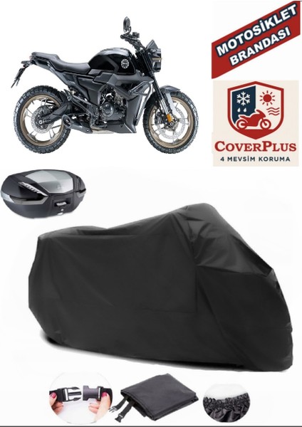 Zontes 155 G1 Motor Brandası Siyah Arka Çanta Uyumlu Motorsiket Brandası Motor Örtüsü Çadır Su Geçirmez Motosiklet Kılıfı Motor Brandası