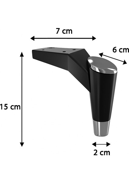 Maya Ayak 15 cm Siyah-Krom Mobilya Kanepe Sehpa Tv Ünitesi Koltuk Genç ve Çocuk Odası Ayağı modelleri