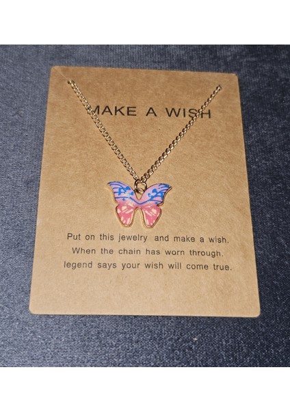 Dilek Kelebeği Koleksiyonu — Renkli Kelebek Kolye Kartlı Hediye