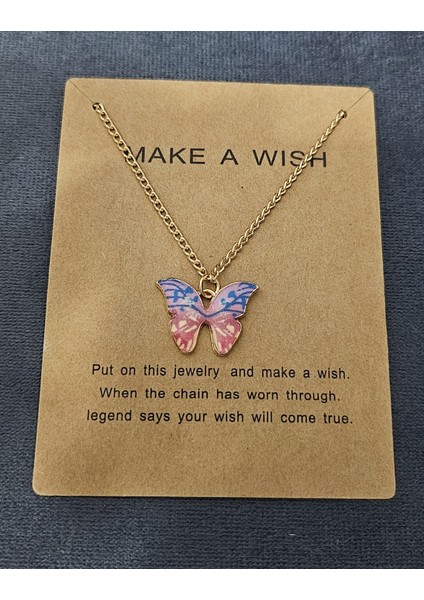 Dilek Kelebeği Koleksiyonu — Renkli Kelebek Kolye Kartlı Hediye fiyatları