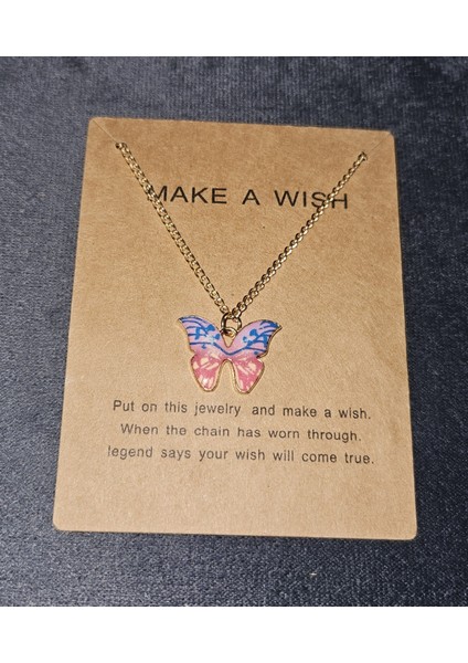 Dilek Kelebeği Koleksiyonu — Renkli Kelebek Kolye Kartlı Hediye modelleri
