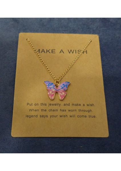 Dilek Kelebeği Koleksiyonu — Renkli Kelebek Kolye Kartlı Hediye fırsatları