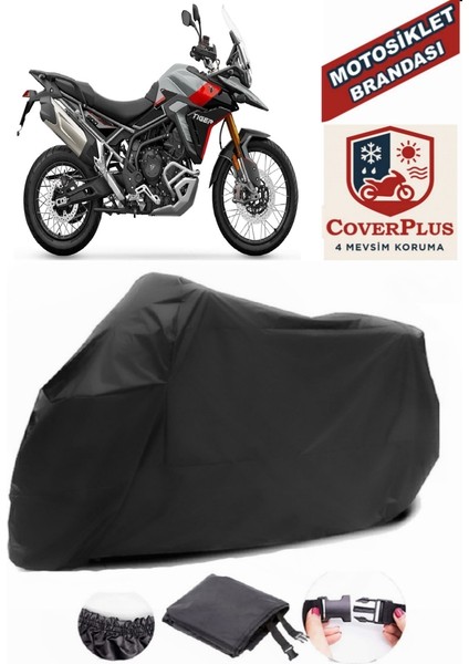 Triumph Tiger 900 Rally Motor Brandası Siyah Motorsiket Brandası Motor Örtüsü Çadır Su Geçirmez Motosiklet Kılıfı Motor Brandası