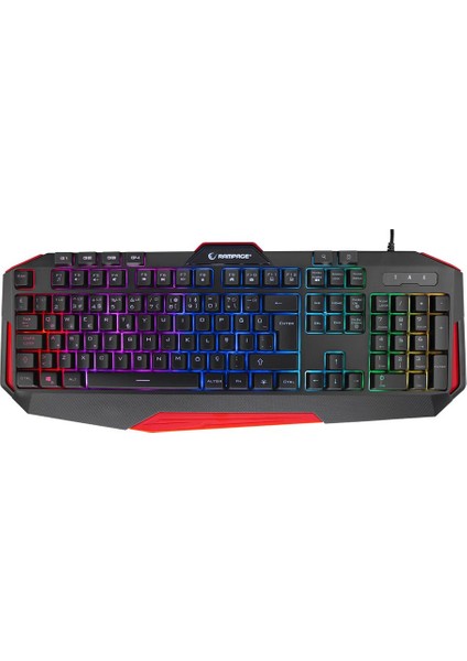 Rampage Kb-Rx7 Alpor Pro Siyah USB Rgb Aydınlatmalı Q Gaming Oyuncu Klavyesi