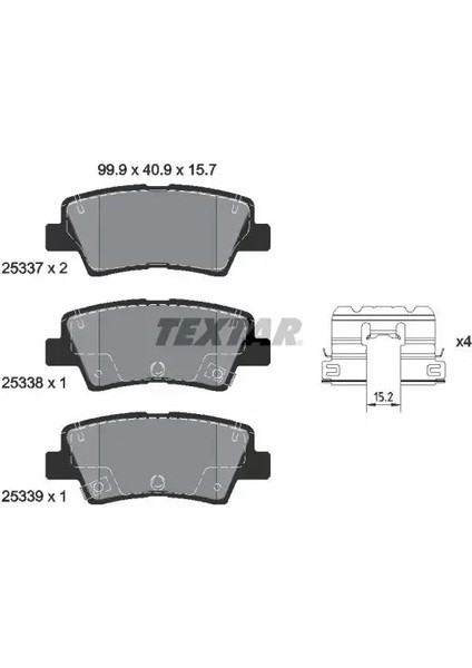 2533709 Arka Fren Balatasi 58302BVA05 58302BVA30 58302J9A80