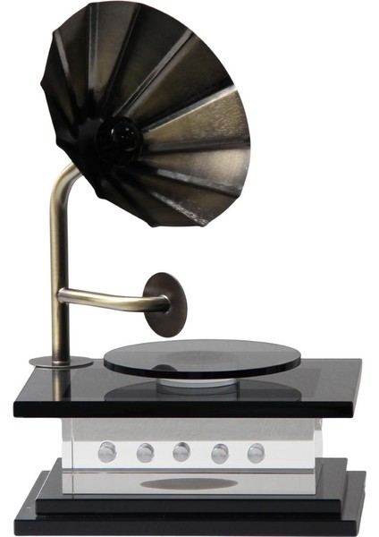 Cam Dekoratif Gramofon | Vintage Retro Tasarım | Lüks El Yapımı Obje | Ev Ofis Masa Üstü Dekor GLR-FSB010 fiyatları