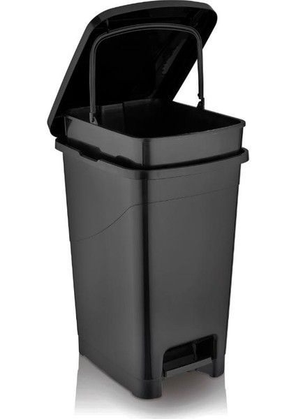 SRL-3030 Slim Pedallı Plastik Çöp Kovası Iç Kovalı 40 Lt Siyah