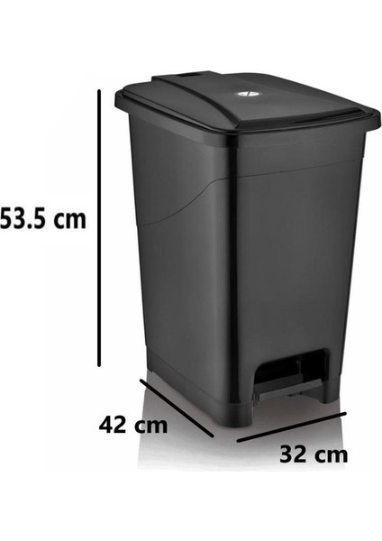 SRL-3030 Slim Pedallı Plastik Çöp Kovası Iç Kovalı 40 Lt Siyah fiyatları