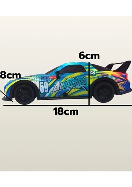1:22 Ölçek Uzaktan Kumandalı 4x4 Drift Yapabilen Işıklı Sesli Yedek Tekerlekli Oyuncak Rx-7 Araç