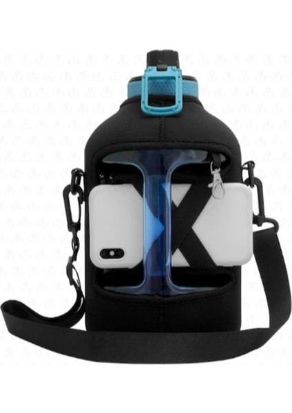 Valletta VLT1264 2,5lt Winta Mavi Motivasyonlu Sporcu Su Matarası Çantalı