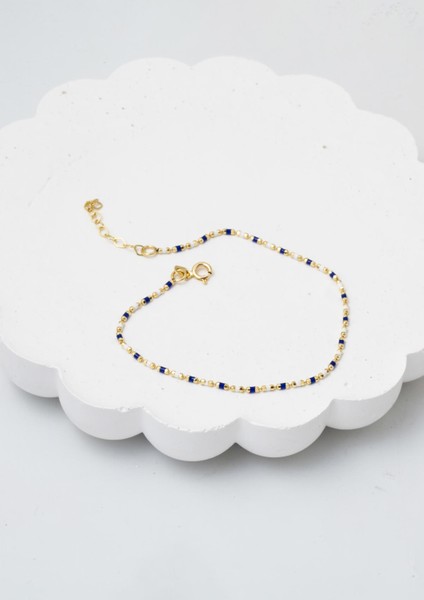 Lacivert Mineli 14 Ayar Altın Bileklik fırsatları