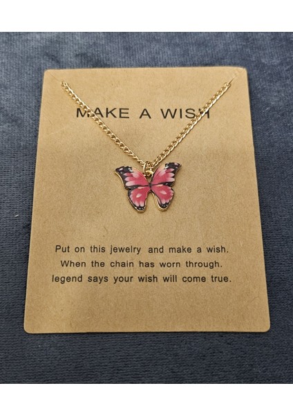 Dilek Kelebeği Koleksiyonu — Renkli Kelebek Kolye Kartlı Hediye fiyatları