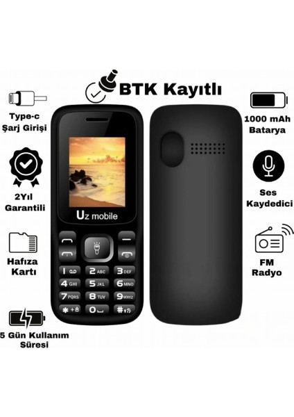 Mobile - Tuşlu Asker Cep Telefonu (Türkiye Garantili)