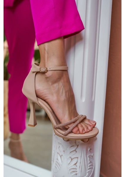 Kasia Kadın Bej Saten Taş Detay Topuklu Abiye Ayakkabi fırsatları