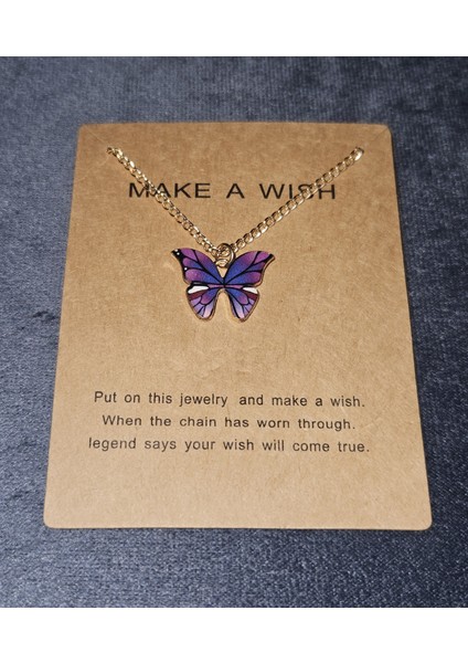 Dilek Kelebeği Koleksiyonu — Renkli Kelebek Kolye Kartlı Hediye modelleri