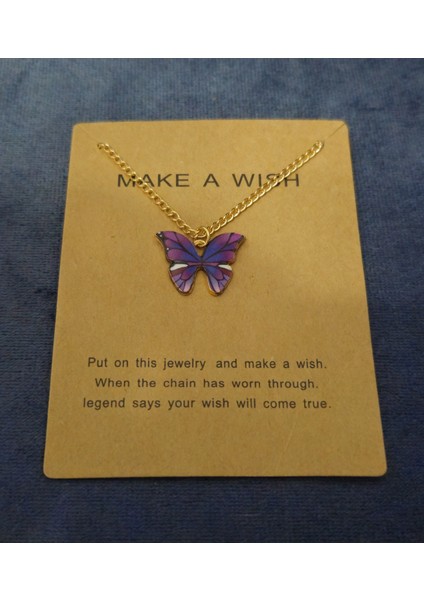 Dilek Kelebeği Koleksiyonu — Renkli Kelebek Kolye Kartlı Hediye fırsatları