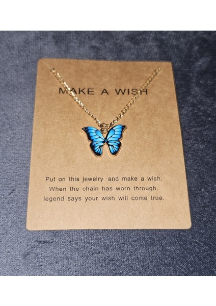 Dilek Kelebeği Koleksiyonu — Renkli Kelebek Kolye Kartlı Hediye