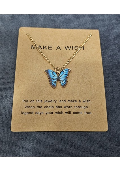 Dilek Kelebeği Koleksiyonu — Renkli Kelebek Kolye Kartlı Hediye fiyatları