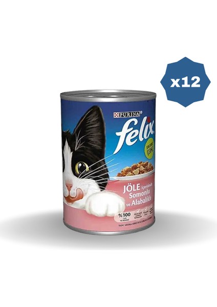 Konserve Kedi Maması Somonlu 400 gr - (12 Adet)