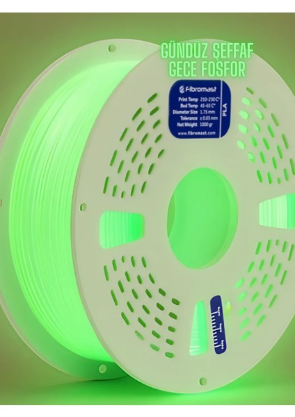 Fosforlu Neon Filament Pla 1.75 mm 1000 Gr.