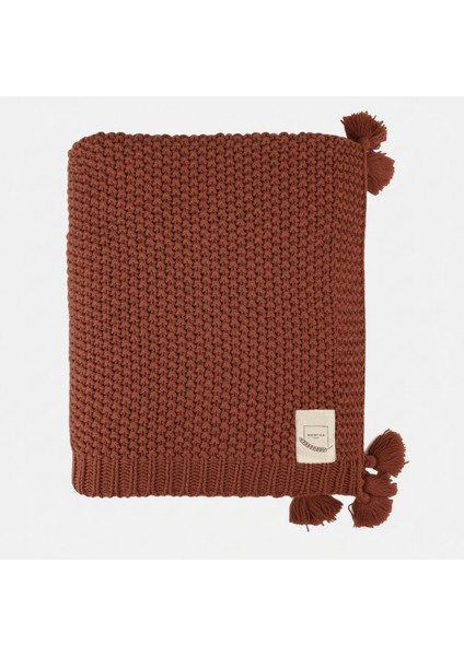 Coco Pirinç Örgü Ponponlu Triko Tv Battaniyesi Throw Koltuk Şalı