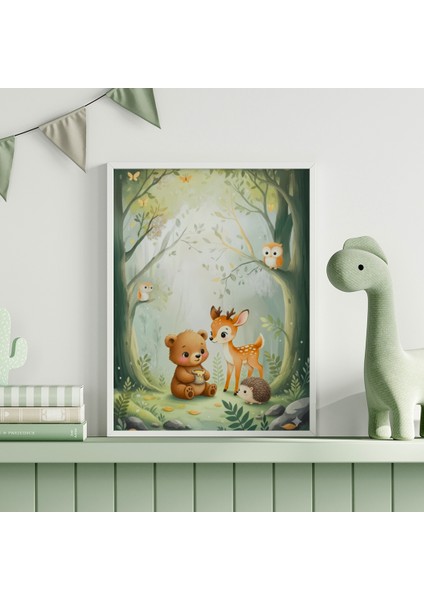 Orman Hayvanları Isim Tablo Seti, Çocuk Odası Tablo, Bebek Odası Tablo fırsatları