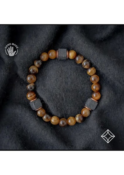 Kaplan Gözü ve Lav Taşı Doğal Taş Bileklik fırsatları