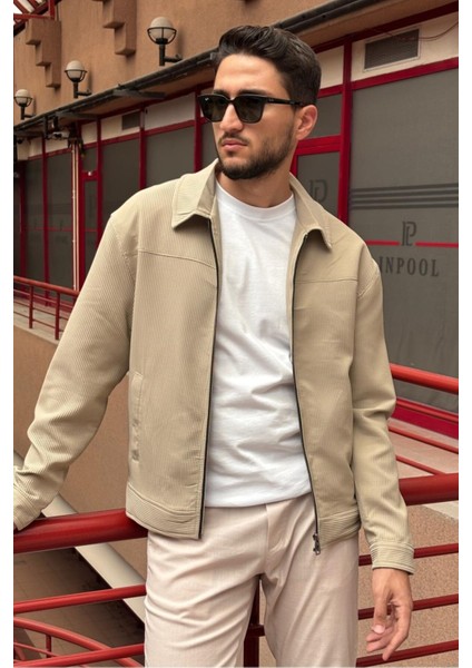 Erkek, Fitil Desenli, Gömlek Yaka, Rahat Kesim, Mevsimlik-Baharlık Ceket 618 fırsatları