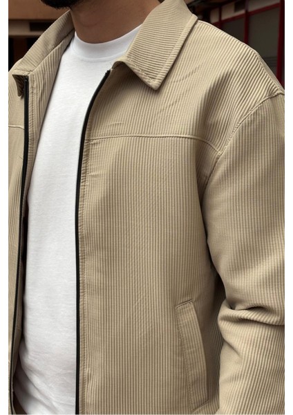 Erkek, Fitil Desenli, Gömlek Yaka, Rahat Kesim, Mevsimlik-Baharlık Ceket 618