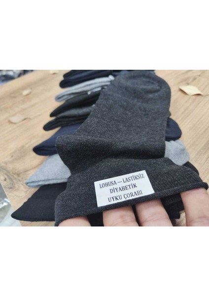 12 Çift Kadın Lastiksiz Çorap Dikişsiz Rahat Lastik Düz Pamuklu Diyabetik Orta Konç fiyatları