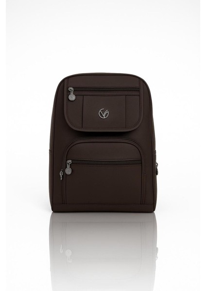 Kadın Suni Deri Çok Bölmeli Sırt Çantası Suya Dayanıklı Orta Boy Sırt Çantası