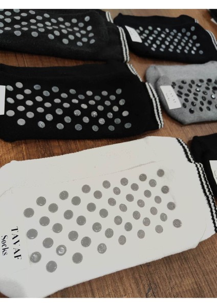 6 Çift Altı Kaydırmaz Baskılı Pamuklu Tavaf Çorabı Üstü File Örgülü fırsatları