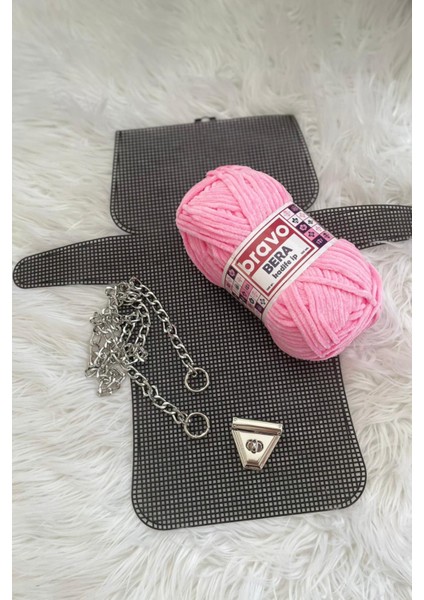 Kadife Ip Çanta Örgü Kiti Kanvas Çanta Kiti