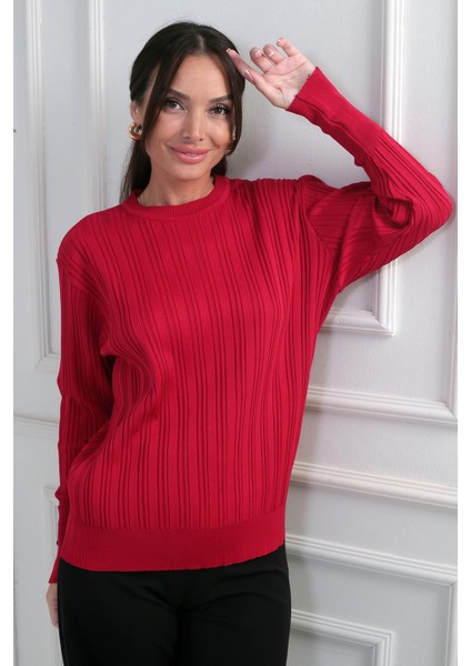 Kadın Kolları Düğmeli Fitilli Triko Bluz modelleri