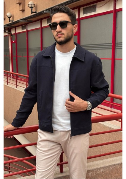 Erkek, Fitil Desenli, Gömlek Yaka, Rahat Kesim, Mevsimlik-Baharlık Ceket 618