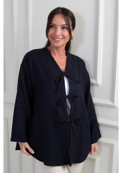 Kadın Önü Bağcıklı 3 Iplik Kaşe Hırka fiyatları