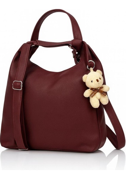 Kadın Suni Deri Ayarlanabilir Omuz Askılı Ayıcıklı Omuz ve Sırt Çantası Olabilen Omuz Çantası fiyatları