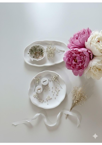 El Yapımı Söz Tepsisi,nişan Tepsisi,takı Organizeri 2 Li Tepsi ve 2 Adet Yüzüklük Set- modelleri