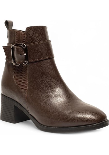 Kahve Femuarlı Topuklu Tokalı Günlük Kadın Bot fiyatları