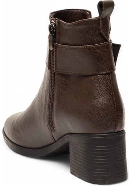 Kahve Femuarlı Topuklu Tokalı Günlük Kadın Bot modelleri