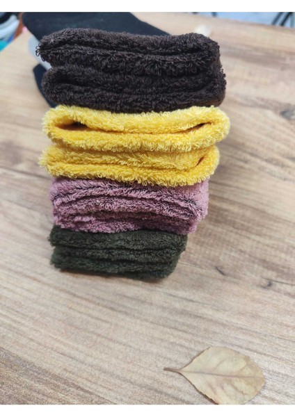 4 Çift Kadın Kıvrık Havlu Kışlık Çorap Desenli Pamuklu Çorap fiyatları