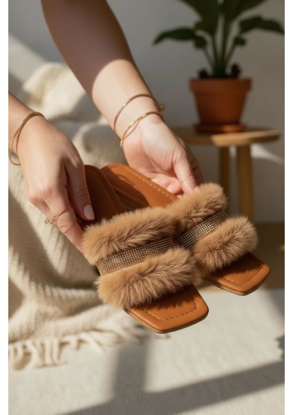 Kadın Günlük Terlik Peluş Içi Yünlü Kürklü Terlik Misafir Çeyiz Bohça Gelin Ev Terliği fiyatları