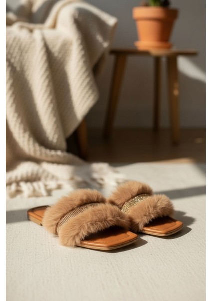 Kadın Günlük Terlik Peluş Içi Yünlü Kürklü Terlik Misafir Çeyiz Bohça Gelin Ev Terliği fırsatları