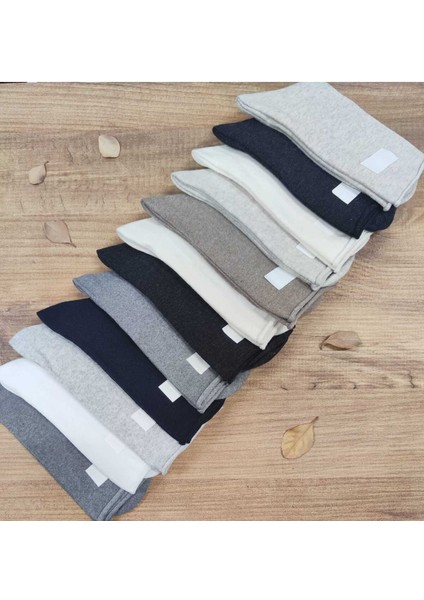 12 Çift Kadın Lastiksiz Çorap Dikişsiz Rahat Lastik Düz Pamuklu Diyabetik