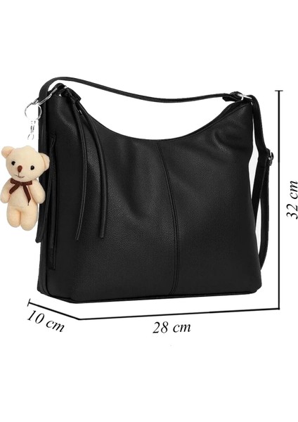 Kadın Suni Deri Ayarlanabilir Omuz Askılı Ayıcıklı Omuz ve Sırt Çantası Olabilen Omuz Çantası indirimleri