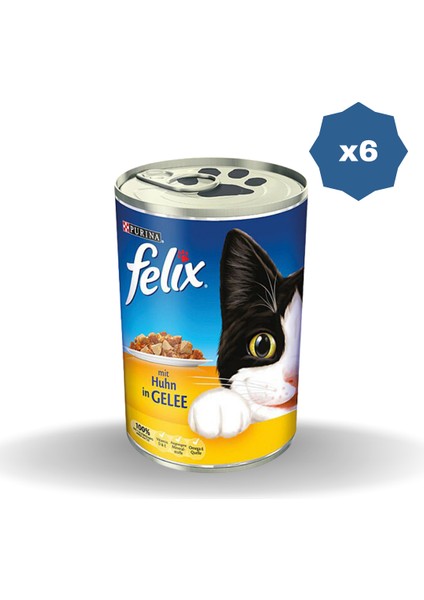 Konserve Kedi Maması Tavuklu 400 gr - (6 Adet)