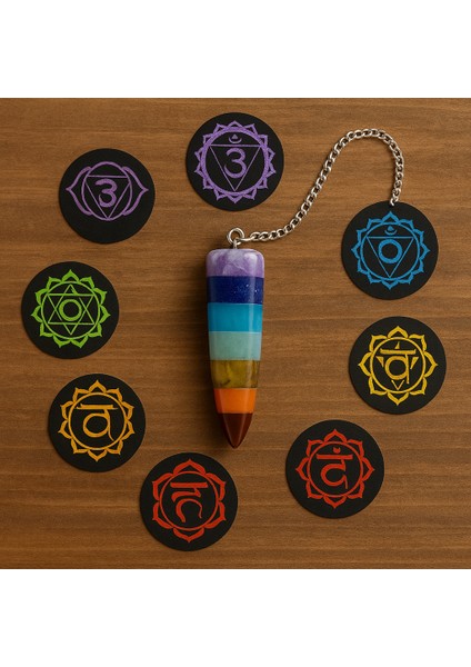 Doğal 7 Çakra Taşı Sarkaç | Enerji Dengeleyici Meditasyon Pendulumu fiyatları