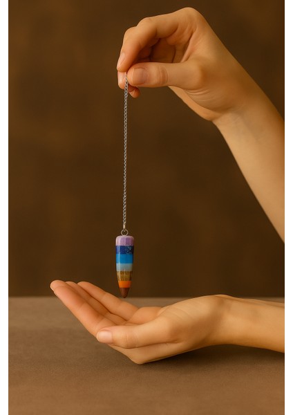 Doğal 7 Çakra Taşı Sarkaç | Enerji Dengeleyici Meditasyon Pendulumu fırsatları